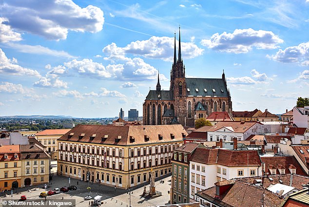 Enjoy spectacular views of the Cathedral of St Peter and Paul (pictured background) from the Art Deco Avion Hotel