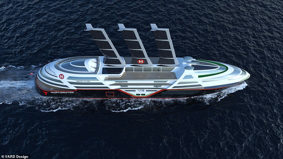 It's said that passengers will enjoy 'superior guest comfort' on board the 'streamlined' zero-emission ship