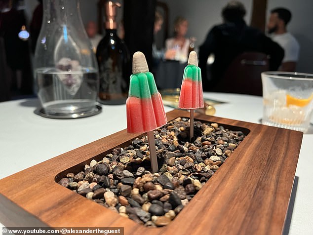 The Fat Duck Waldorf salad is actually two rocket-shaped lollies