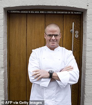 Heston Blumenthal outside The Fat Duck