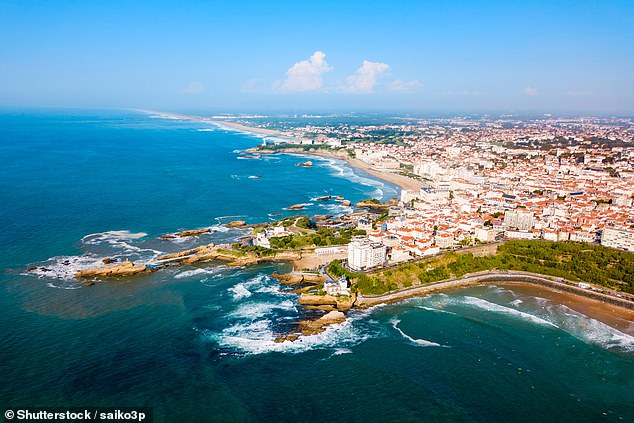 Instead of flying to Larnaca (image one), opt for the ¿surfer¿s paradise¿ of Biarritz (image two) ¿ Skyscanner notes that flights are 55 per cent cheaper