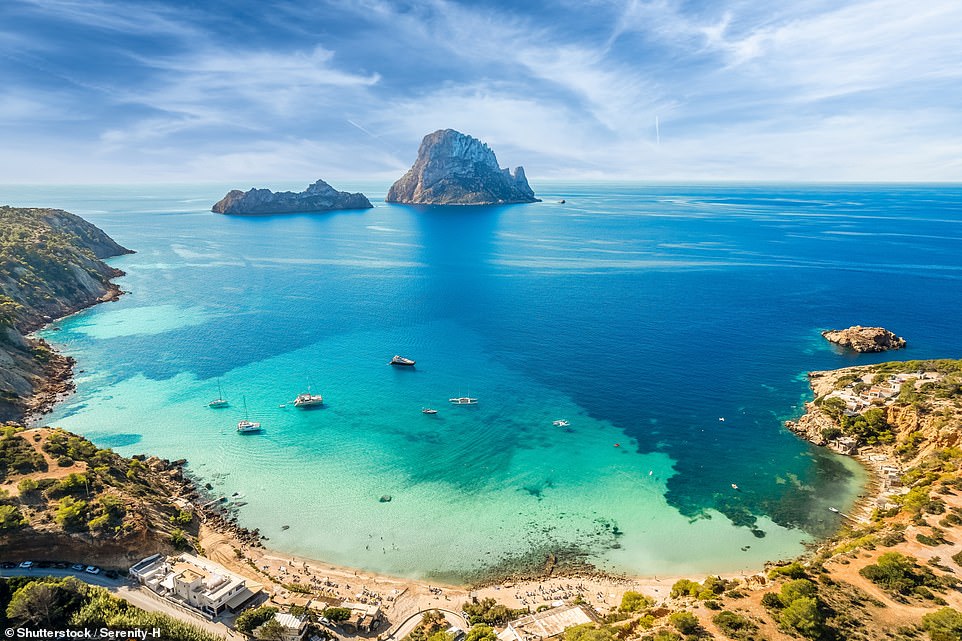 Second-place Ibiza (above) is described as 'a popular tourist destination thanks to its scorching summer weather, exotic scenery, and stunning beaches'