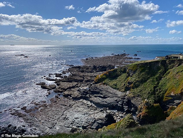 Jeremy and Cara spent three days in Cornwall, and were bowled over by the landscape. Cara told MailOnline Travel: 'The Lizard Peninsula [above] has some of the most awe-inspiring scenery I've ever seen'