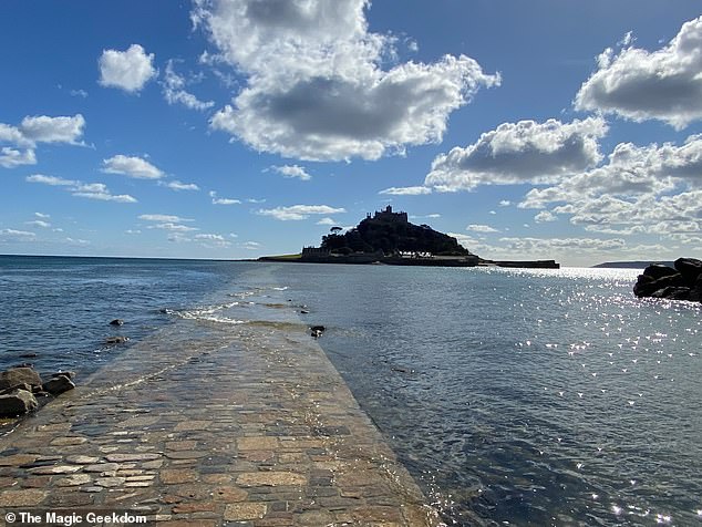 Their itinerary included St Michael's Mount in Mount's Bay, where they marvelled at the speed the tide comes in on the causeway that links the site to the mainland
