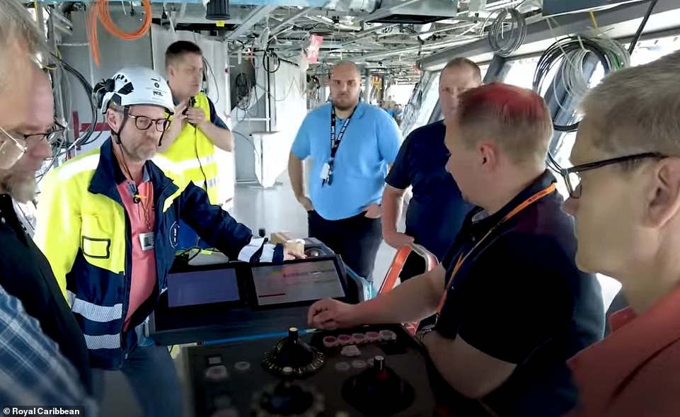 The video shows workers testing the ship's key technical areas. Preliminary tests were carried out on everything from the main engines to the brake system