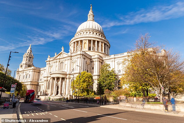 The property is located almost opposite St Paul¿s Cathedral (pictured)