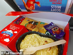 The in-flight Jet2.com macaroni cheese children's meal box Ted bought for his daughter