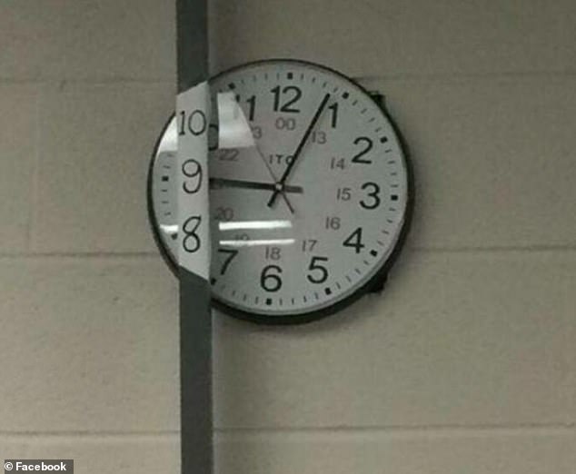 Tick Tock: Whoever put this clock up clearly did not think it through, as half of it is covered by a metal pole. Not to worry, they wrote the numbers over it