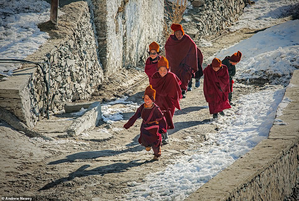 The monks have an early start every morning, Newey reveals. 'The Zanskari people are incredibly hardy people, and living in such an extreme environment, have to be able to adapt to changes in conditions,' he says