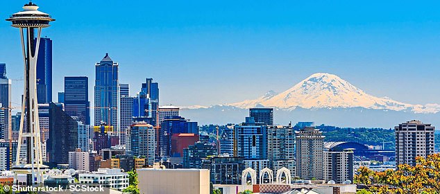 Peter Wilson spent a few days exploring Seattle with his sister. Above is the city's skyline, with Mount Rainier in the far distance