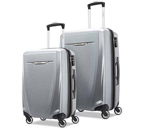 Samsonite Winfield 3 DLX Hardside Luggage with Spinners, 2-Piece Set (20/25), Silver