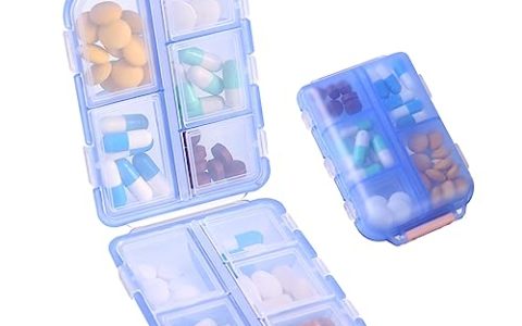 Zuihug 1Pack Travel Pill Organizer – 10 Compartments Pill Case, Compact and Portable Pill Box, Perfect for On-The-Go Storage, Pill Holder for Purse Blue