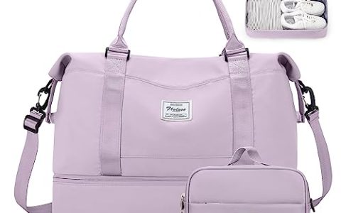 Weekender Bags for Women,Personal Item Travel Bag with Shoes Compartment,Overnight Travel Duffel Bag with Wet Pocket and Separate Toiletry Bag,Gym Bag