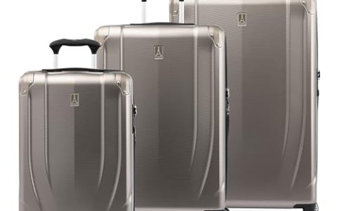 Travelpro Pathways 3 Hardside Expandable Luggage, 8 Spinner Wheels, Lightweight Hard Shell Suitcase 3 Piece Set (21/25/28), Champagne