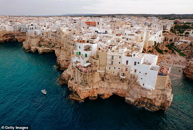 The couple, who have now been living in Polignano a Mare (stock image) for nearly a year, cited a heap of other benefits including the town's historic credentials, coastal location and affordable lifestyle