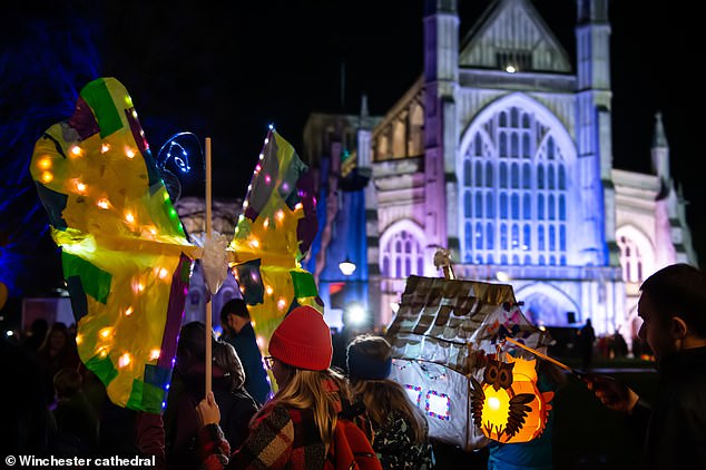 You don't need a lantern to enjoy Winchester Cathedral's popular lantern parade