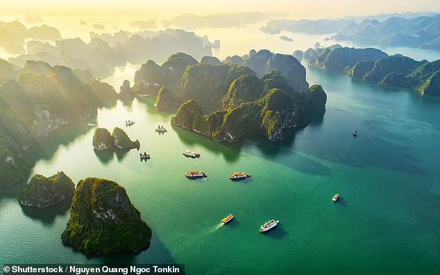 Ha Long Bay looks amazing from the air, but there is a growing problem of refuse and diesel in the water