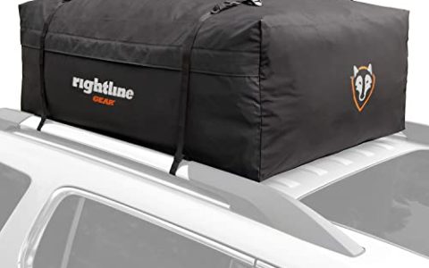Rightline Gear Range 3 Weatherproof Rooftop Cargo Carrier for Top of Vehicle, Attaches With or Without Roof Rack, 18 Cubic Feet, Black