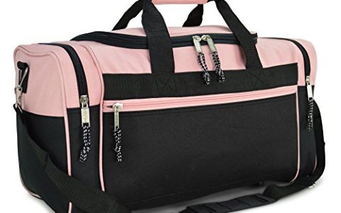 DALIX 21″ Blank Sports Duffle Bag Gym Bag Travel Duffel with Adjustable Strap in Pink