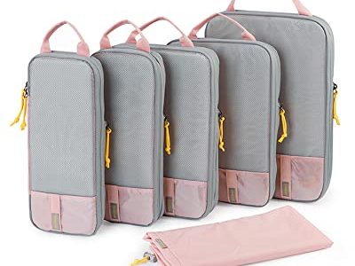 BAGSMART 6 Set Compression Packing Cubes for Travel, Lightweight Vacation Travel Essentials for Women, Travel Accessories for Suitcase Organizer Bags Set, Durable Luggage Organizer Travel Bags