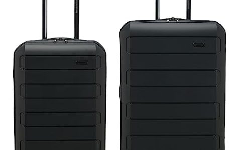 Traveler’s Choice Pagosa Indestructible Hardshell Expandable Spinner Luggage, Black, 2 Piece Set
