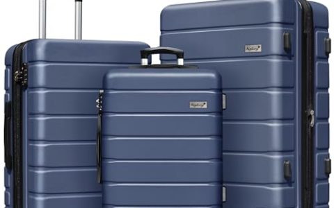 KEYTANG Luggage Light weight Luggage Hardside Expandable Luggage Spinner Wheels Luggage Suitcase W/TSA Lock 3-Piece Luggage Set,Include 20”Carry on Luggage Suitecase(20/24/28),Navy Blue