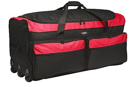 Travelers Club 36″ Asgard 3-Wheel Rolling Duffel Bag, Red