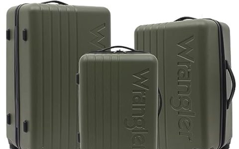 Wrangler Quest Luggage Set, Olive Green, 3 Piece Set (28″/24″/20″)