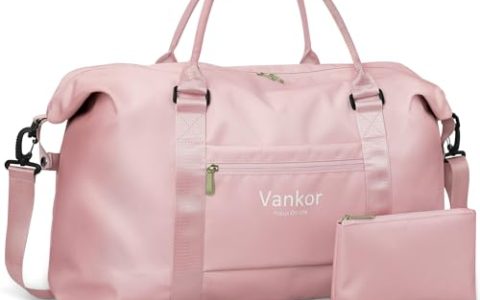 Large Duffle Bag for Travel Waterproof 21 Inch, Vankor Gym Duffel Bag for Women Men Durable Carry on Weekender Overnight Sports Luggage Weekend Beach Yoga Workout Hospital Mommy Diaper Bag Pink