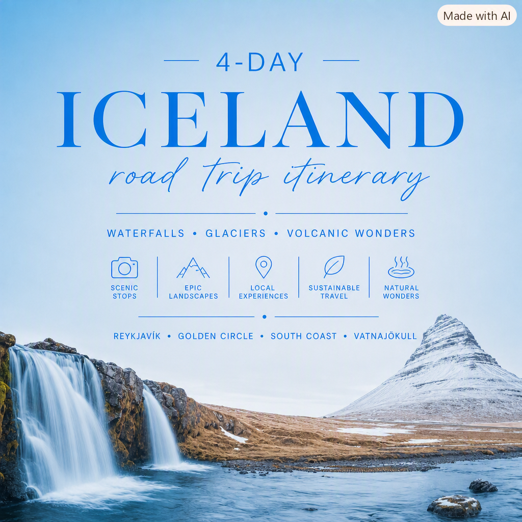 4‑Day Iceland Road Trip Itinerary: Waterfalls, Glaciers & Volcanic Wonders